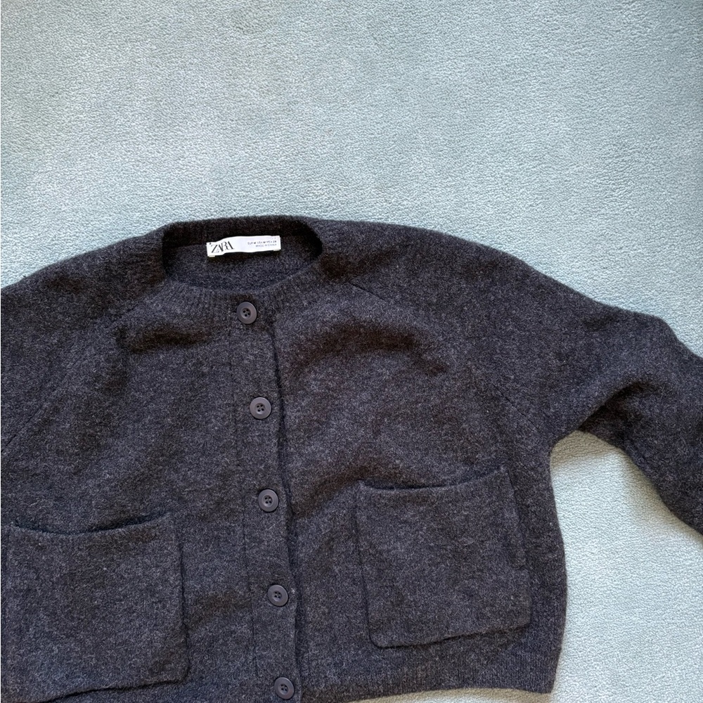 Zara Gray Wool Cardigan